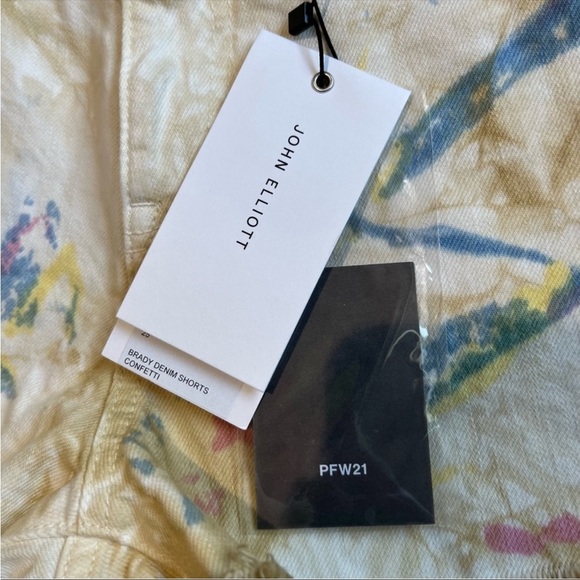 JOHN Elliot Brady Japanese denim shorts 25w Confetti color pattern dye N… - Picture 14 of 16